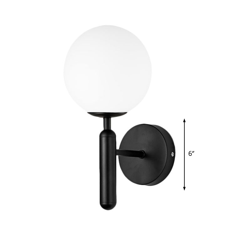 1 Light Clear Textured Glass Wall Sconce Light Modern Black Globe Bedroom Lighting Fixture Clearhalo 'Cast Iron' 'Glass' 'Industrial wall lights' 'Industrial' 'Middle century wall lights' 'Modern' 'Tiffany' 'Traditional wall lights' 'Wall Lamps & Sconces' 'Wall Lights' Lighting' 598102
