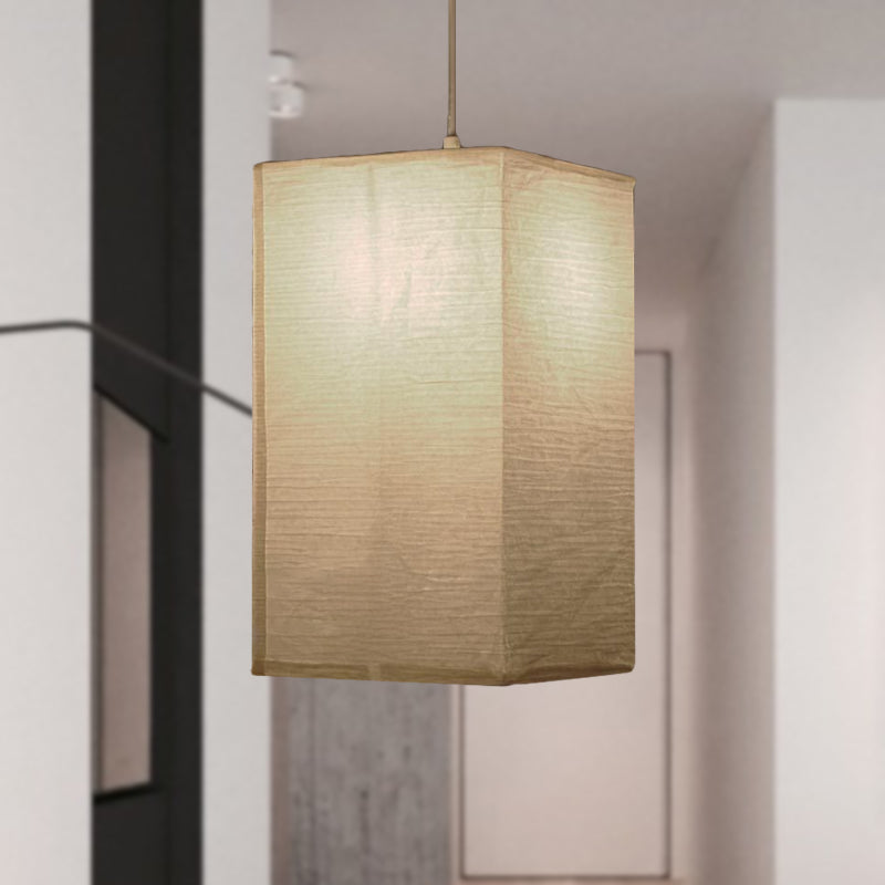 8.5"/11.5"/16.5" Wide Lantern Suspension Pendant Traditional Paper White 1 Light Hanging Pendant Lamp Clearhalo 'Ceiling Lights' 'Modern Pendants' 'Modern' 'Pendant Lights' 'Pendants' Lighting' 598108