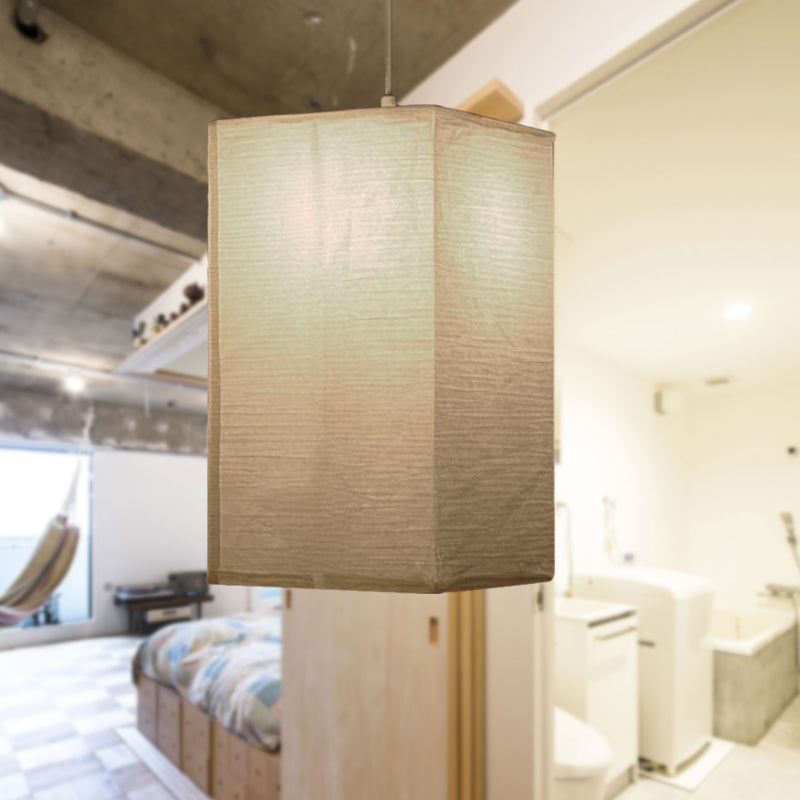 8.5"/11.5"/16.5" Wide Lantern Suspension Pendant Traditional Paper White 1 Light Hanging Pendant Lamp Clearhalo 'Ceiling Lights' 'Modern Pendants' 'Modern' 'Pendant Lights' 'Pendants' Lighting' 598110