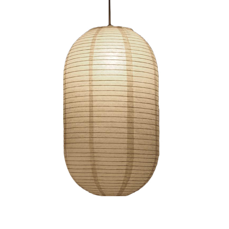 8.5"/11.5"/16.5" Wide Lantern Suspension Pendant Traditional Paper White 1 Light Hanging Pendant Lamp Clearhalo 'Ceiling Lights' 'Modern Pendants' 'Modern' 'Pendant Lights' 'Pendants' Lighting' 598116