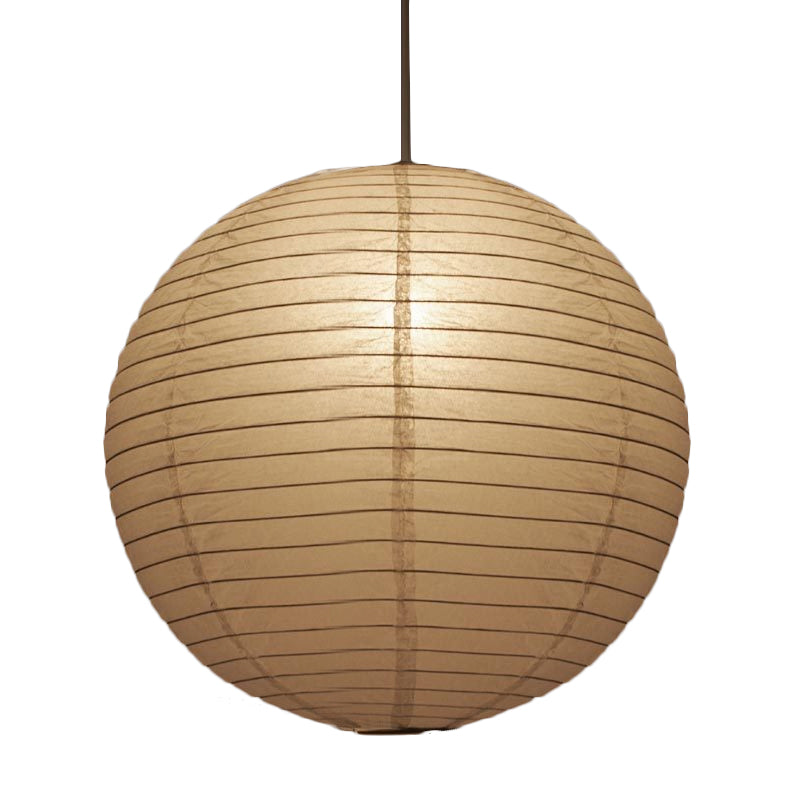 8.5"/11.5"/16.5" Wide Lantern Suspension Pendant Traditional Paper White 1 Light Hanging Pendant Lamp Clearhalo 'Ceiling Lights' 'Modern Pendants' 'Modern' 'Pendant Lights' 'Pendants' Lighting' 598121