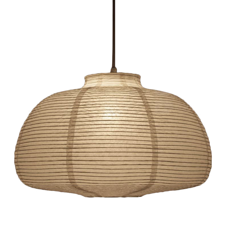 8.5"/11.5"/16.5" Wide Lantern Suspension Pendant Traditional Paper White 1 Light Hanging Pendant Lamp Clearhalo 'Ceiling Lights' 'Modern Pendants' 'Modern' 'Pendant Lights' 'Pendants' Lighting' 598126