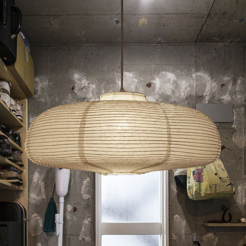 8.5"/11.5"/16.5" Wide Lantern Suspension Pendant Traditional Paper White 1 Light Hanging Pendant Lamp White 22.5" Clearhalo 'Ceiling Lights' 'Modern Pendants' 'Modern' 'Pendant Lights' 'Pendants' Lighting' 598128