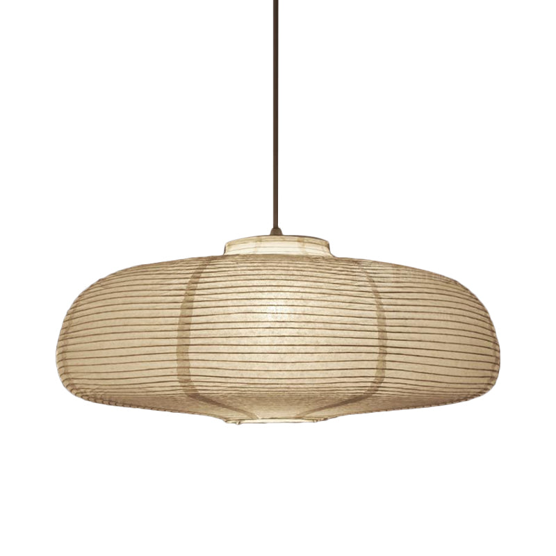 8.5"/11.5"/16.5" Wide Lantern Suspension Pendant Traditional Paper White 1 Light Hanging Pendant Lamp Clearhalo 'Ceiling Lights' 'Modern Pendants' 'Modern' 'Pendant Lights' 'Pendants' Lighting' 598131