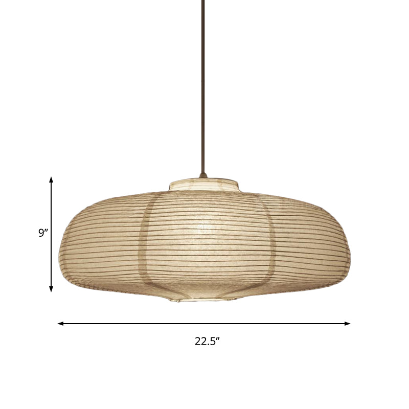 8.5"/11.5"/16.5" Wide Lantern Suspension Pendant Traditional Paper White 1 Light Hanging Pendant Lamp Clearhalo 'Ceiling Lights' 'Modern Pendants' 'Modern' 'Pendant Lights' 'Pendants' Lighting' 598132