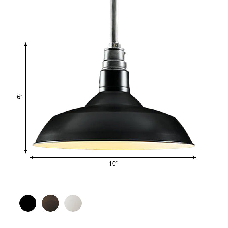 1 Light Ceiling Pendant Retro Style Barn Shade Metal Hanging Pendant Lighting in Black/White/Rust for Living Room Clearhalo 'Art Deco Pendants' 'Black' 'Cast Iron' 'Ceiling Lights' 'Ceramic' 'Crystal' 'Industrial Pendants' 'Industrial' 'Metal' 'Middle Century Pendants' 'Pendant Lights' 'Pendants' 'Rustic Pendants' 'Tiffany' Lighting' 598628
