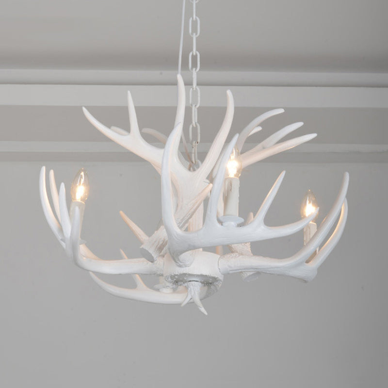 Resin Antler Hanging Chandelier Modern Style 4/6/9 Lights White Hanging Ceiling Light 4 White Clearhalo 'Ceiling Lights' 'Chandeliers' Lighting' options 598951_53540bc7-e5f7-437c-9dc8-4f865e8e9d54