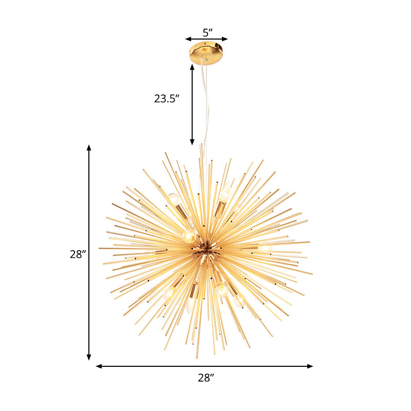 Starburst Chandelier Pendant Light Modernism Metal 20.5"/23"/25" Dia LED Gold Hanging Ceiling Light Clearhalo 'Ceiling Lights' 'Chandeliers' 'Modern Chandeliers' 'Modern' Lighting' 600065