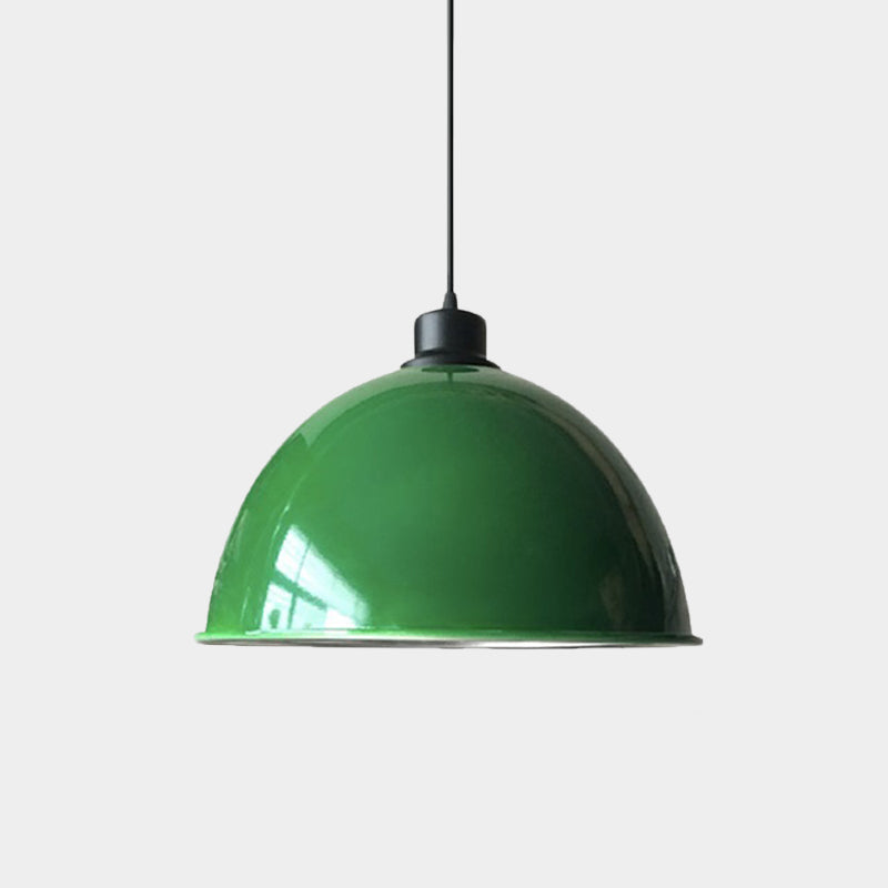 Domed Aluminum Ceiling Fixture Industrial Style 12.5"/14" W 1 Head Restaurant Hanging Lamp with Cord in Black/Red Clearhalo 'Art Deco Pendants' 'Black' 'Cast Iron' 'Ceiling Lights' 'Ceramic' 'Crystal' 'Industrial Pendants' 'Industrial' 'Metal' 'Middle Century Pendants' 'Pendant Lights' 'Pendants' 'Rustic Pendants' 'Tiffany' Lighting' 600167