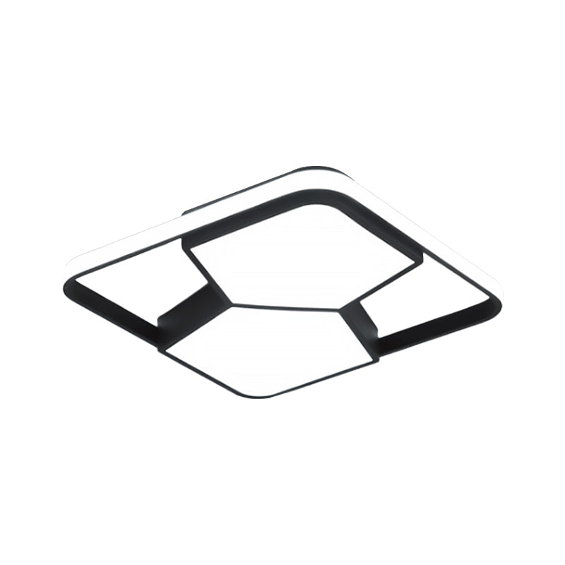 LED Geometric Ceiling Light Fixture Contemporary Black/White Acrylic Flush Mount Lamp in Warm/White Lighting for Bedroom Clearhalo 'Ceiling Lights' 'Close To Ceiling Lights' 'Close to ceiling' 'Flush mount' Lighting' 600611