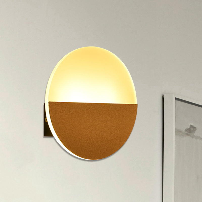 Simplicity Round Acrylic Wall Sconce LED Single Light Wall Lighting Fixture in White/Black Clearhalo 'Modern wall lights' 'Modern' 'Wall Lamps & Sconces' 'Wall Lights' Lighting' 613064