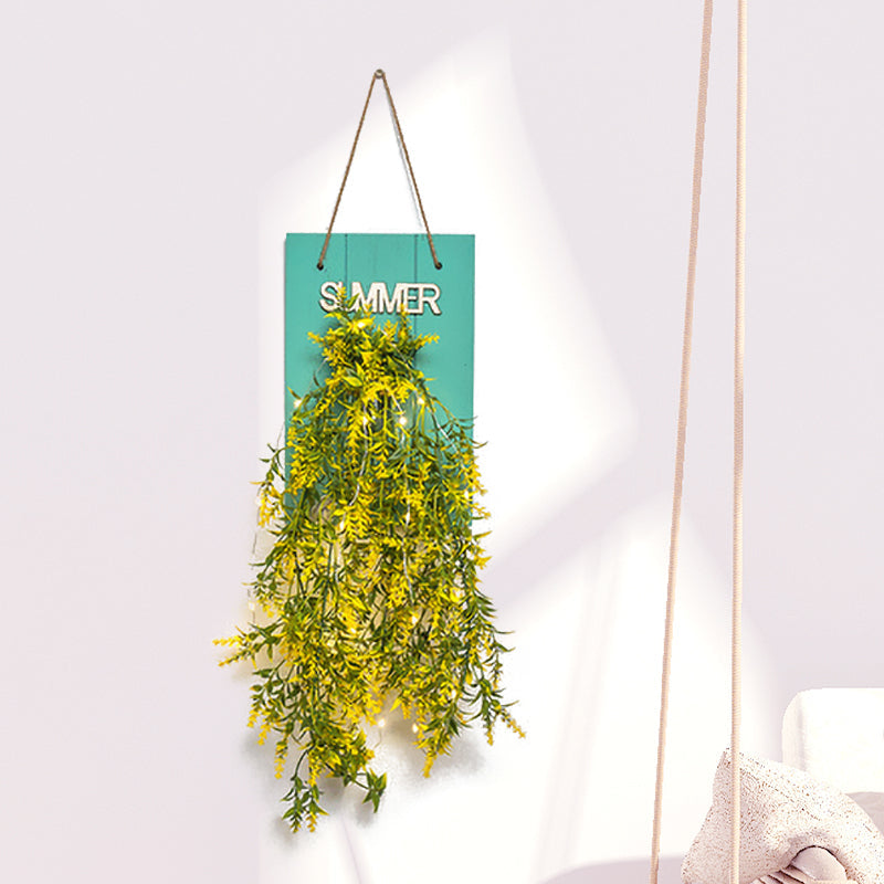 Clear Bottle Led Wall Sconce with Plant Decoration Rustic Wall Mount Light in Teal Aqua Malt Grass Clearhalo 'Wall Lamps & Sconces' 'Wall Lights' Lighting' 613417
