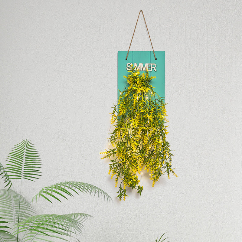 Clear Bottle Led Wall Sconce with Plant Decoration Rustic Wall Mount Light in Teal Clearhalo 'Wall Lamps & Sconces' 'Wall Lights' Lighting' 613418