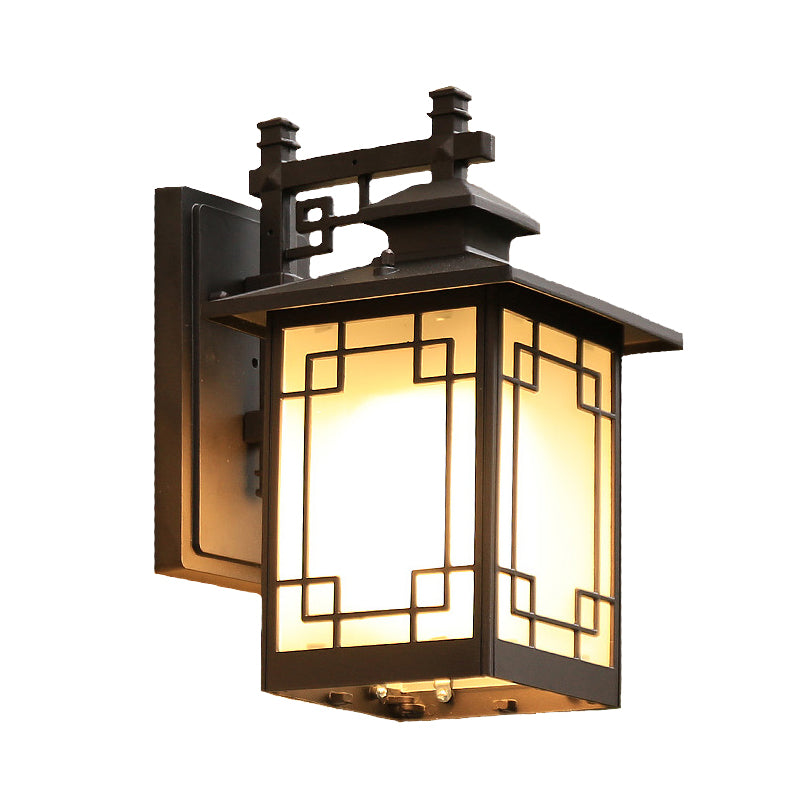 Aluminum Black Finish Sconce Window Dressing 1-Head Countryside Wall Mounted Lamp with Open Bottom Design Clearhalo 'Wall Lamps & Sconces' 'Wall Lights' Lighting' 615511