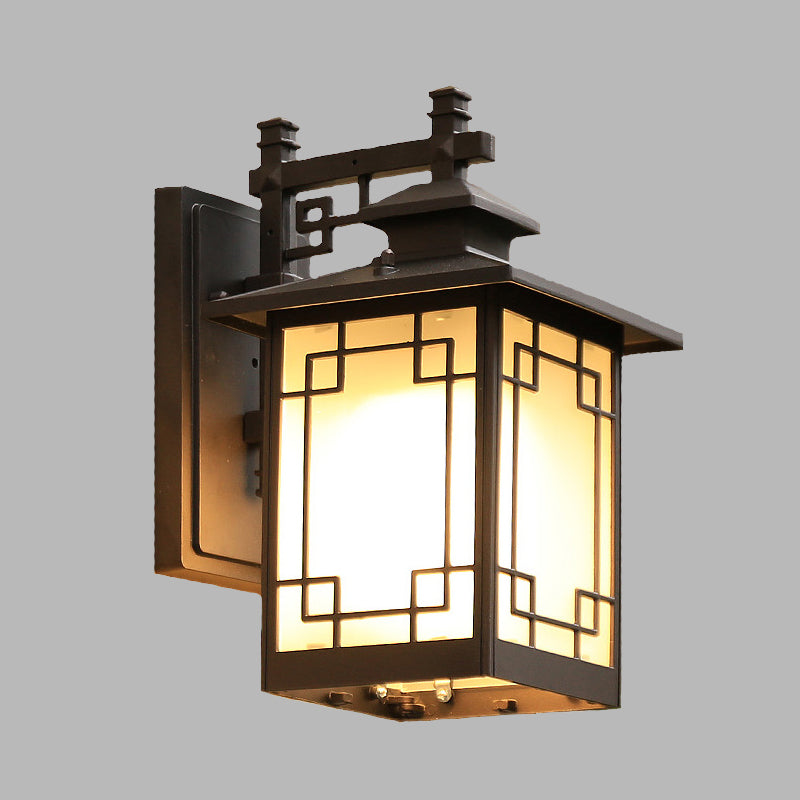 Aluminum Black Finish Sconce Window Dressing 1-Head Countryside Wall Mounted Lamp with Open Bottom Design Clearhalo 'Wall Lamps & Sconces' 'Wall Lights' Lighting' 615512