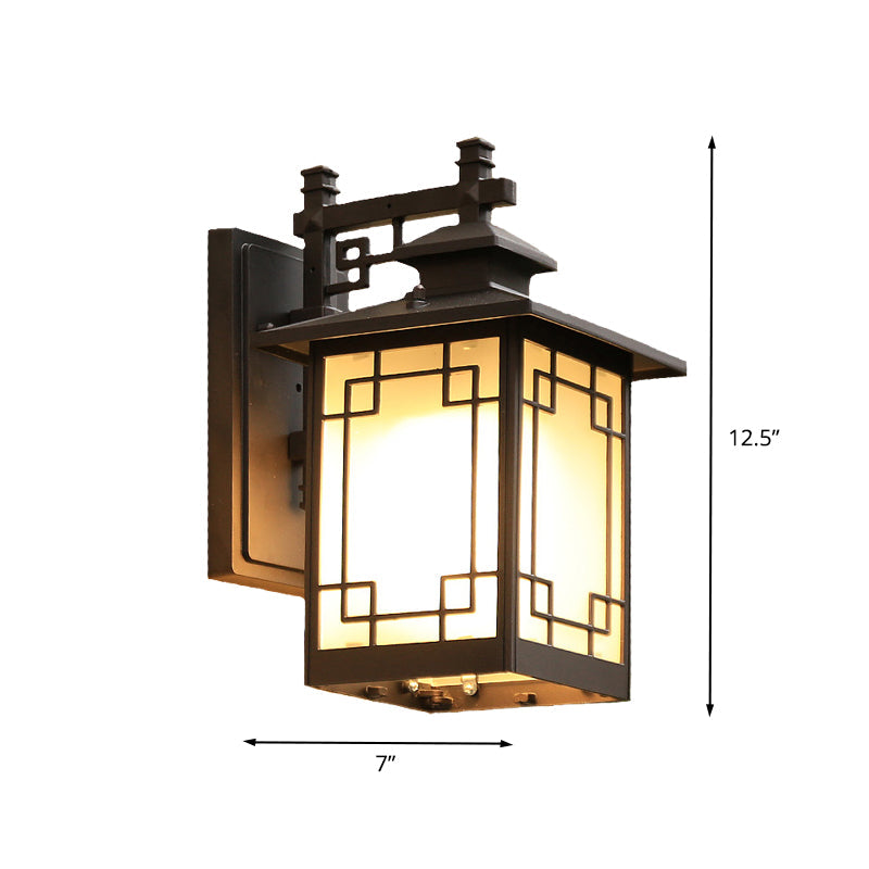 Aluminum Black Finish Sconce Window Dressing 1-Head Countryside Wall Mounted Lamp with Open Bottom Design Clearhalo 'Wall Lamps & Sconces' 'Wall Lights' Lighting' 615513