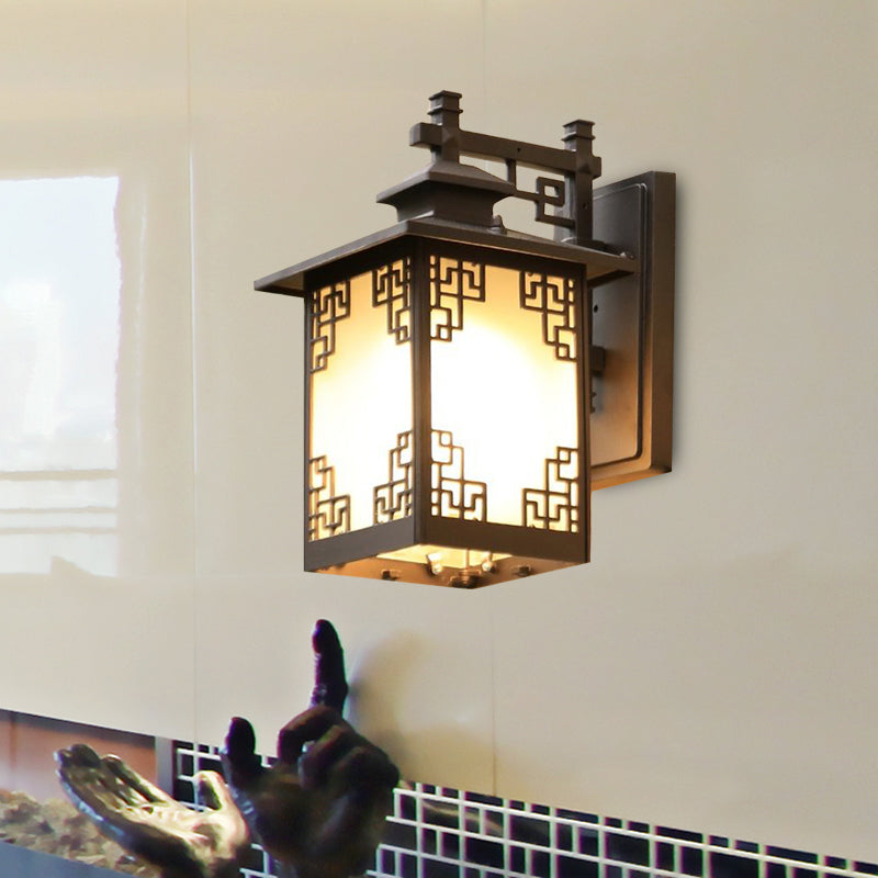 Aluminum Black Finish Sconce Window Dressing 1-Head Countryside Wall Mounted Lamp with Open Bottom Design Clearhalo 'Wall Lamps & Sconces' 'Wall Lights' Lighting' 615515