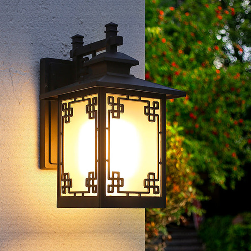 Aluminum Black Finish Sconce Window Dressing 1-Head Countryside Wall Mounted Lamp with Open Bottom Design Black C Clearhalo 'Wall Lamps & Sconces' 'Wall Lights' Lighting' 615518