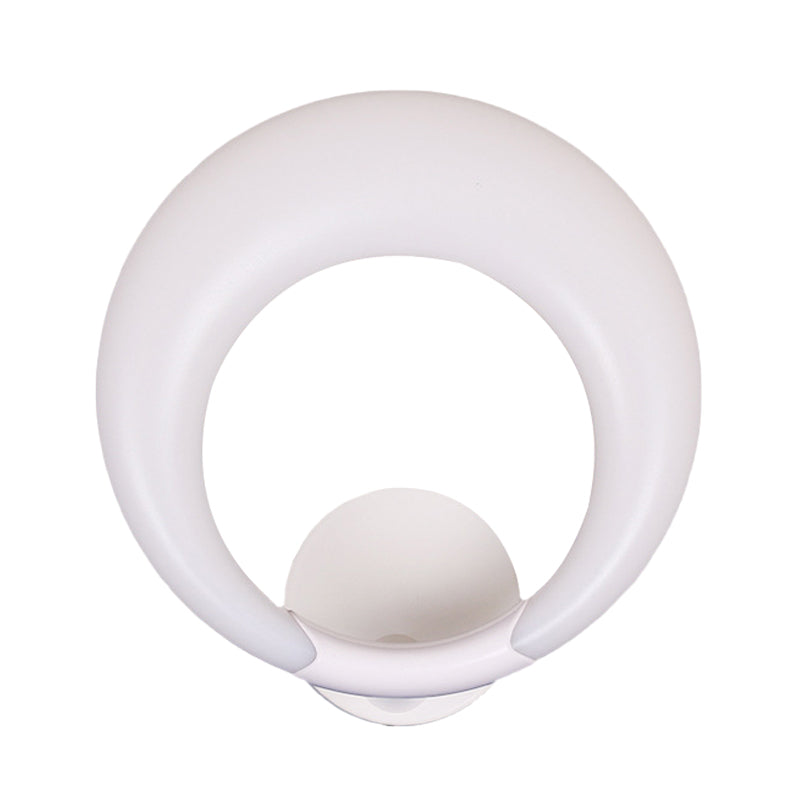 LED Bedside Wall Light Fixture Nordic Style White/Black Wall Sconce with Crescent Moon Acrylic Shade Clearhalo 'Cast Iron' 'Glass' 'Industrial' 'Modern wall lights' 'Modern' 'Tiffany' 'Traditional wall lights' 'Wall Lamps & Sconces' 'Wall Lights' Lighting' 616134