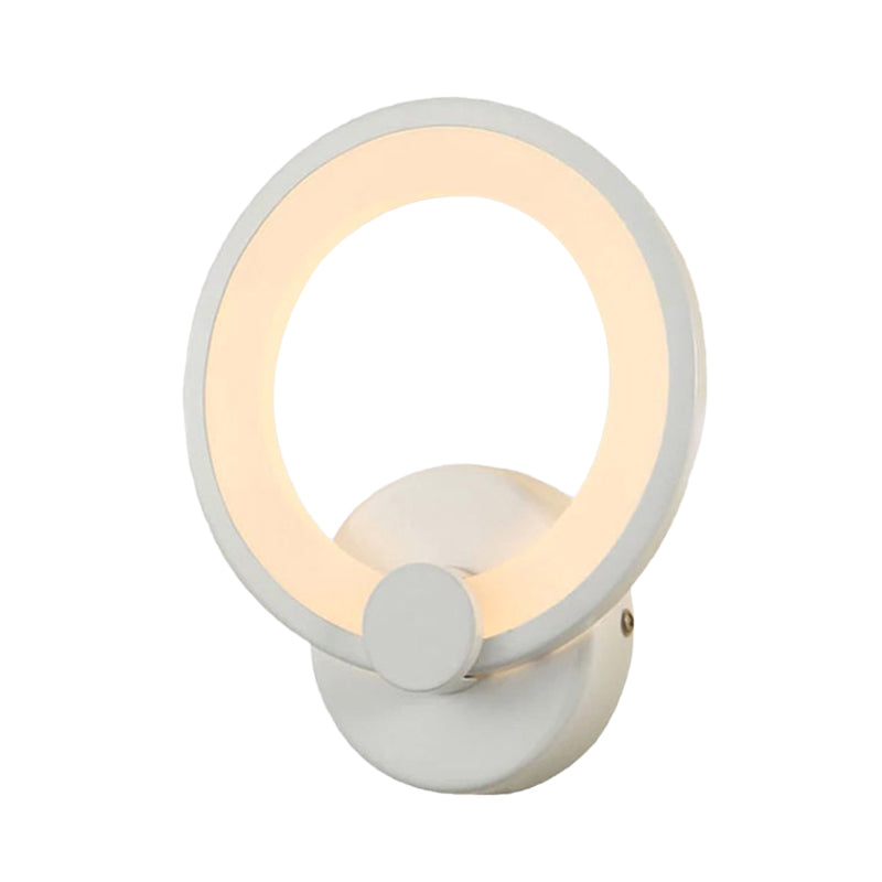 White Hoop Wall Sconce Lighting Simple LED Acrylic Wall Mounted Lamp Fixture for Corner Clearhalo 'Cast Iron' 'Glass' 'Industrial' 'Modern wall lights' 'Modern' 'Tiffany' 'Traditional wall lights' 'Wall Lamps & Sconces' 'Wall Lights' Lighting' 616142