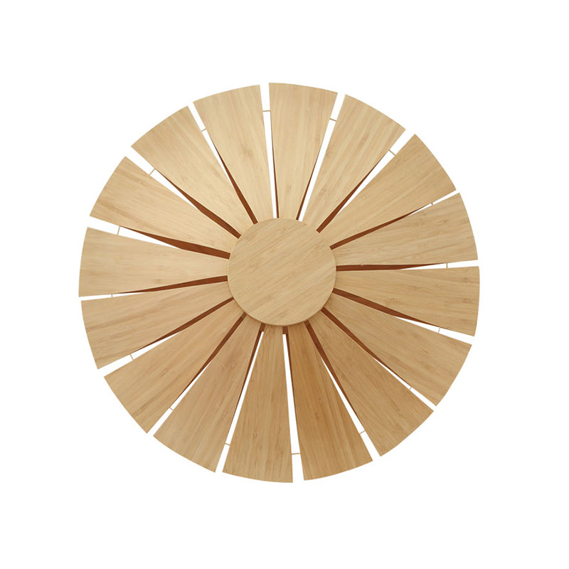 19.5"/23.5" Dia Circular Wall Sconce Lighting Modern Style Wood Veneer 1 Light Living Room Wall Lamp Clearhalo 'Modern wall lights' 'Modern' 'Wall Lamps & Sconces' 'Wall Lights' Lighting' 616665