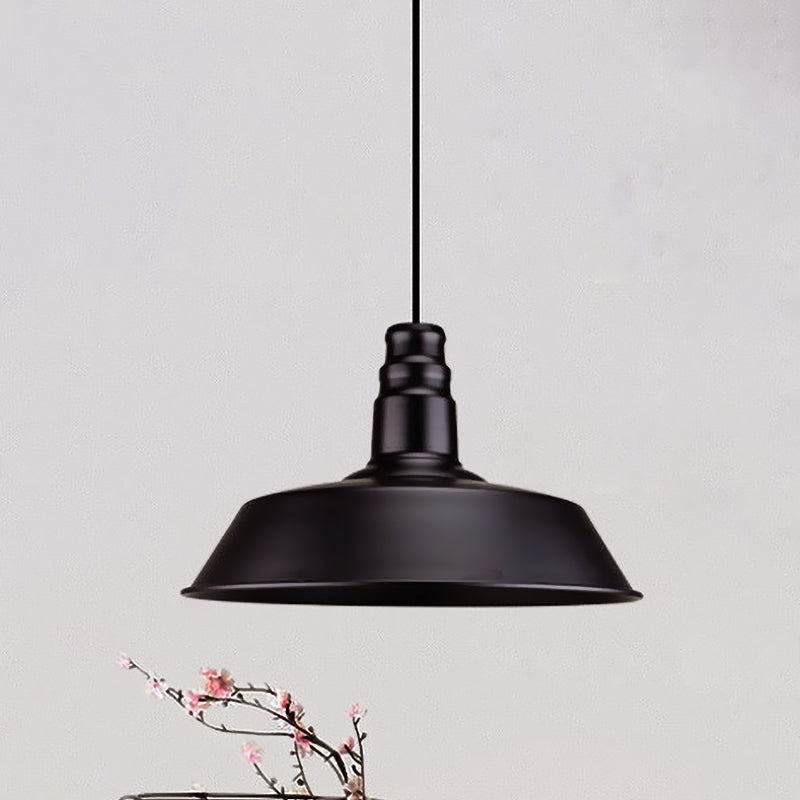 Industrial Barn Shaped Pendant Light One Light Metal Suspension Light in Black for Study Room Clearhalo 'Art Deco Pendants' 'Black' 'Cast Iron' 'Ceiling Lights' 'Ceramic' 'Crystal' 'Industrial Pendants' 'Industrial' 'Metal' 'Middle Century Pendants' 'Pendant Lights' 'Pendants' 'Rustic Pendants' 'Tiffany' Lighting' 621994