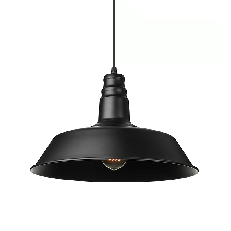 Industrial Barn Shaped Pendant Light One Light Metal Suspension Light in Black for Study Room Clearhalo 'Art Deco Pendants' 'Black' 'Cast Iron' 'Ceiling Lights' 'Ceramic' 'Crystal' 'Industrial Pendants' 'Industrial' 'Metal' 'Middle Century Pendants' 'Pendant Lights' 'Pendants' 'Rustic Pendants' 'Tiffany' Lighting' 621995