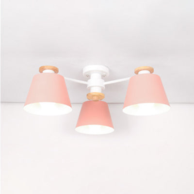 Bucket Shade Hanging Light Multi-Head Metal Chandelier for Kindergarten Foyer Clearhalo 'Ceiling Lights' 'Chandeliers' Lighting' options 65033