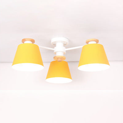 Bucket Shade Hanging Light Multi-Head Metal Chandelier for Kindergarten Foyer Clearhalo 'Ceiling Lights' 'Chandeliers' Lighting' options 65036