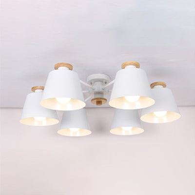 Bucket Shade Hanging Light Multi-Head Metal Chandelier for Kindergarten Foyer Clearhalo 'Ceiling Lights' 'Chandeliers' Lighting' options 65040