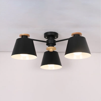 Bucket Shade Hanging Light Multi-Head Metal Chandelier for Kindergarten Foyer Clearhalo 'Ceiling Lights' 'Chandeliers' Lighting' options 65045