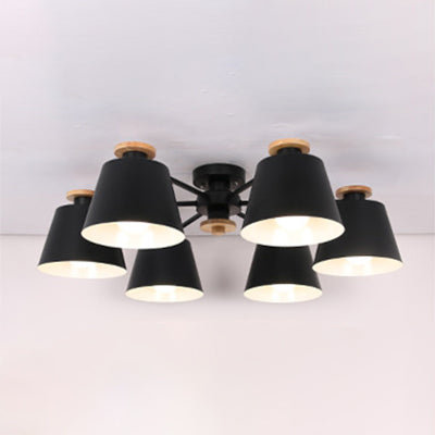 Bucket Shade Hanging Light Multi-Head Metal Chandelier for Kindergarten Foyer Clearhalo 'Ceiling Lights' 'Chandeliers' Lighting' options 65046