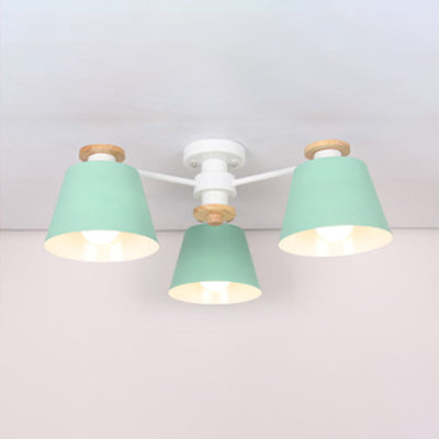 Bucket Shade Hanging Light Multi-Head Metal Chandelier for Kindergarten Foyer Clearhalo 'Ceiling Lights' 'Chandeliers' Lighting' options 65047