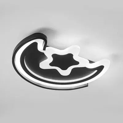 Acrylic Moon & Star Ceiling Fixture Eye-Caring Cartoon LED Flushmount Light for Study Room Clearhalo 'Ceiling Lights' 'Close To Ceiling Lights' 'Close to ceiling' 'Flush mount' Lighting' 66281