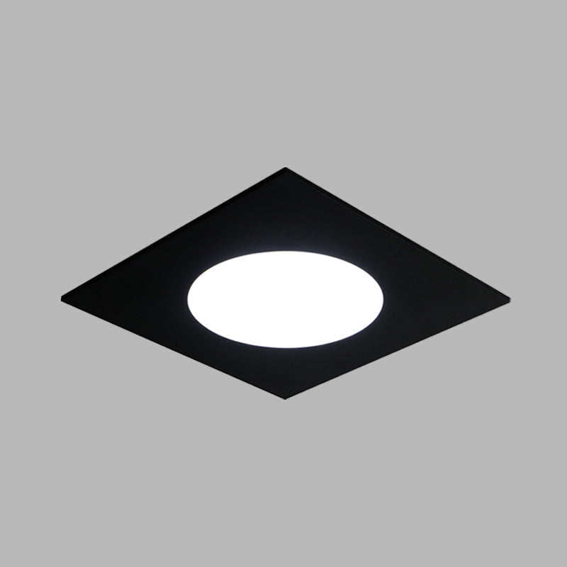 Metallic Squared Flush Mount Fixture Minimalist White/Black LED Ceiling Flush in White/Warm Light Clearhalo 'Ceiling Lights' 'Close To Ceiling Lights' 'Close to ceiling' 'Flush mount' Lighting' 678413