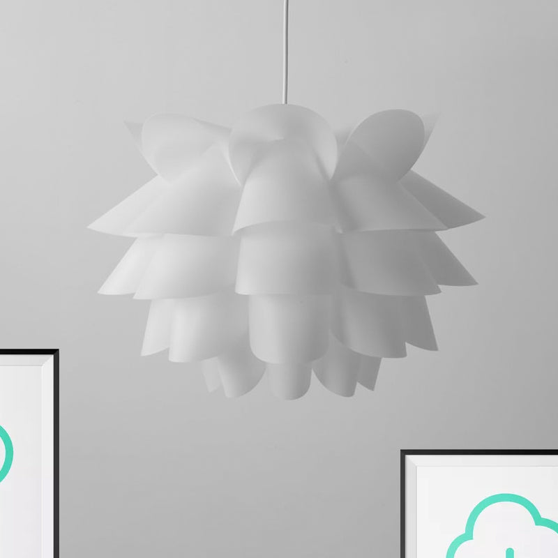 15"/18"/20.5" Wide White Lotus Hanging Ceiling Lamp Modern 1 Light Acrylic Pendant Ceiling Light Clearhalo 'Ceiling Lights' 'Modern Pendants' 'Modern' 'Pendant Lights' 'Pendants' Lighting' 678565