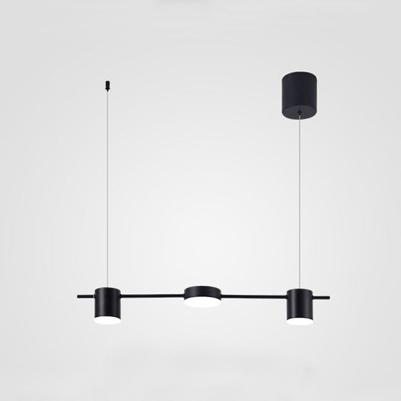 Drum Aluminum Island Pendant Modern Simple 3/5-Head Black/Gold Ceiling Light Fixture in Warm/White Light Clearhalo 'Ceiling Lights' 'Island Lights' Lighting' 678682