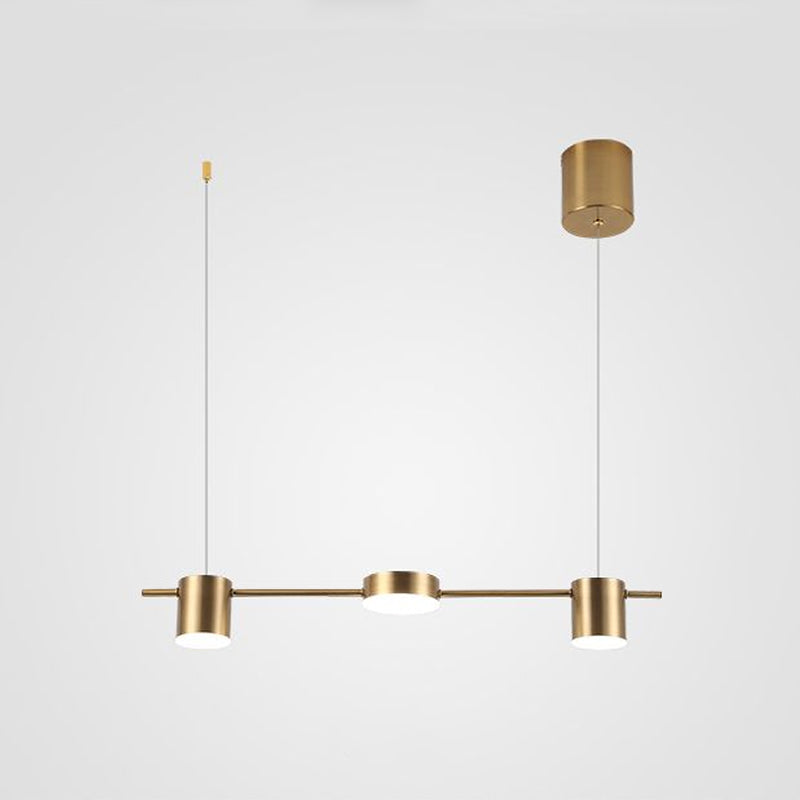 Drum Aluminum Island Pendant Modern Simple 3/5-Head Black/Gold Ceiling Light Fixture in Warm/White Light Clearhalo 'Ceiling Lights' 'Island Lights' Lighting' 678684