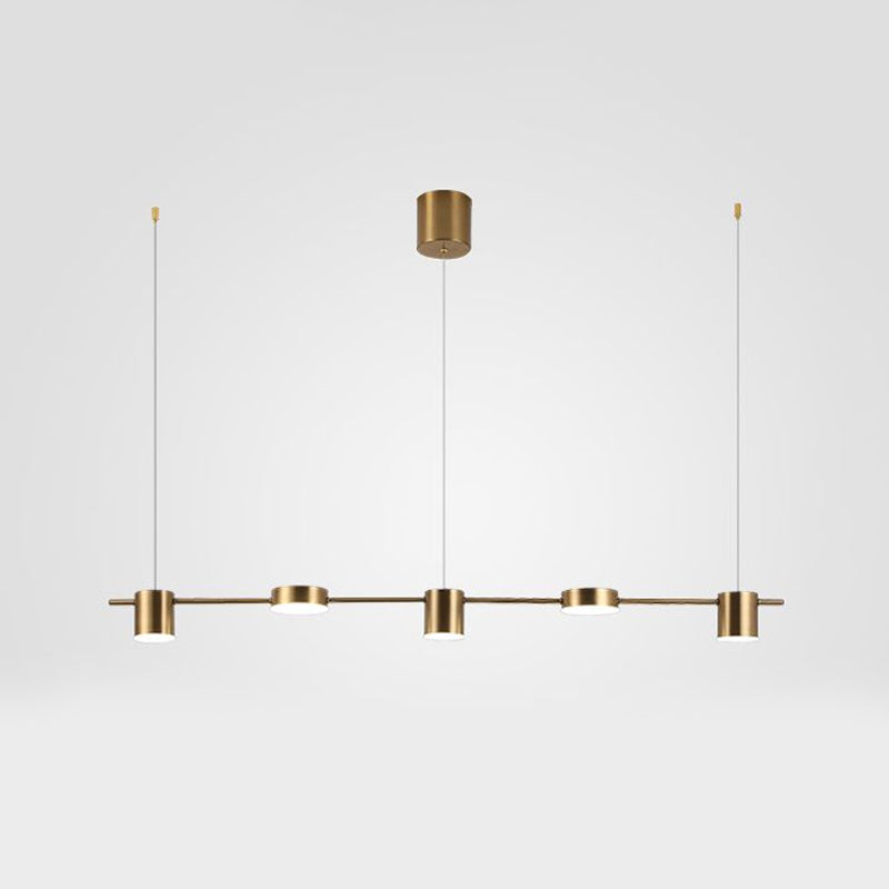 Drum Aluminum Island Pendant Modern Simple 3/5-Head Black/Gold Ceiling Light Fixture in Warm/White Light Clearhalo 'Ceiling Lights' 'Island Lights' Lighting' 678685