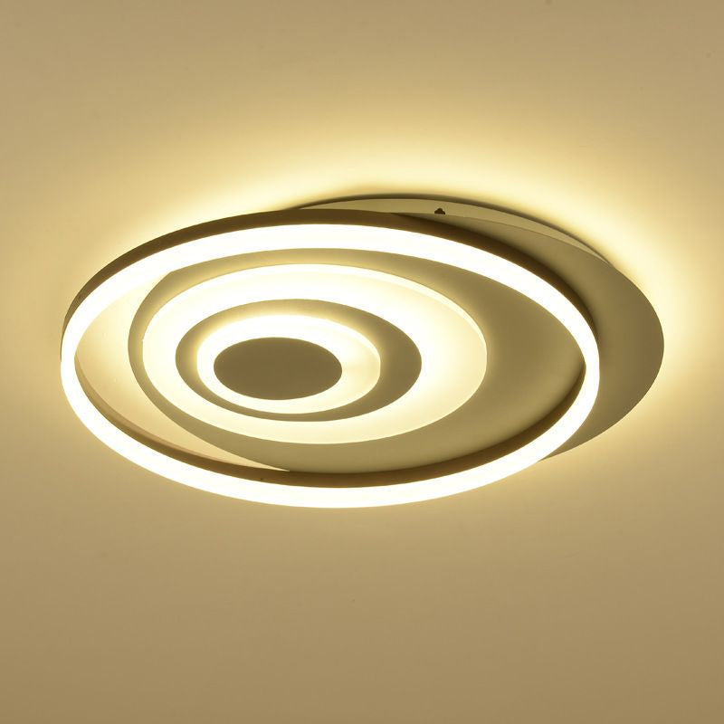 Modern Flushmount Light Metal Integrated Led Flush Ceiling Light in White for Living Room Clearhalo 'Ceiling Lights' 'Close To Ceiling Lights' 'Close to ceiling' 'Flush mount' Lighting' 678693