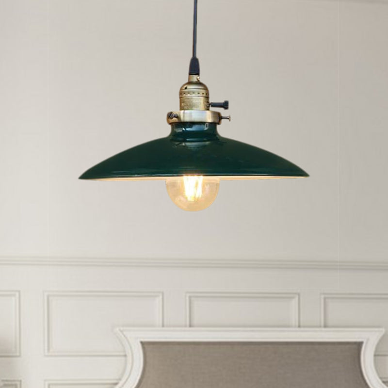 1 Light Pendant Ceiling Light Industrial Style Saucer Metal Hanging Light in Black/White for Living Room Clearhalo 'Art Deco Pendants' 'Black' 'Cast Iron' 'Ceiling Lights' 'Ceramic' 'Crystal' 'Industrial Pendants' 'Industrial' 'Metal' 'Middle Century Pendants' 'Pendant Lights' 'Pendants' 'Rustic Pendants' 'Tiffany' Lighting' 679035