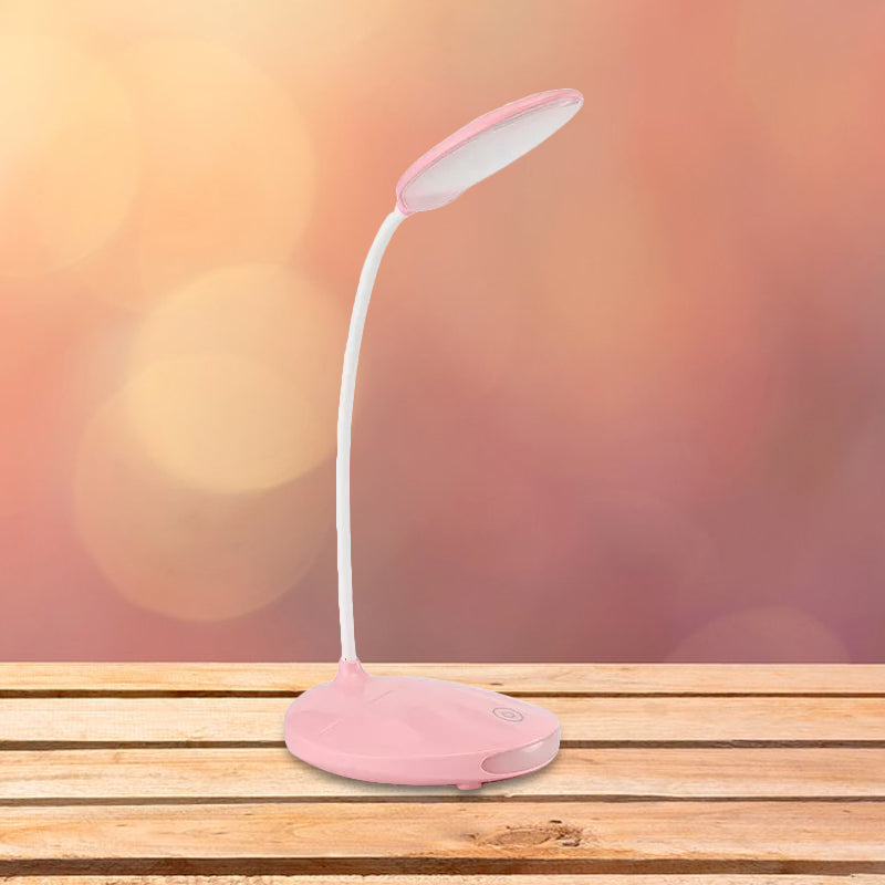 Pink/White LED Folding Desk Lamp Modern Style USB Charging Standing Table Light for Reading Clearhalo 'Desk Lamps' 'Lamps' Lighting' 684022