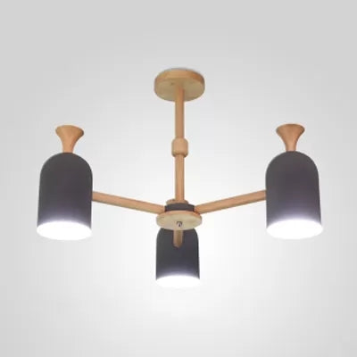 Candy Colored Goblet Chandelier Macaron Loft Wood Hanging Light for Kid Bedroom Clearhalo 'Ceiling Lights' 'Chandeliers' Lighting' options 68563