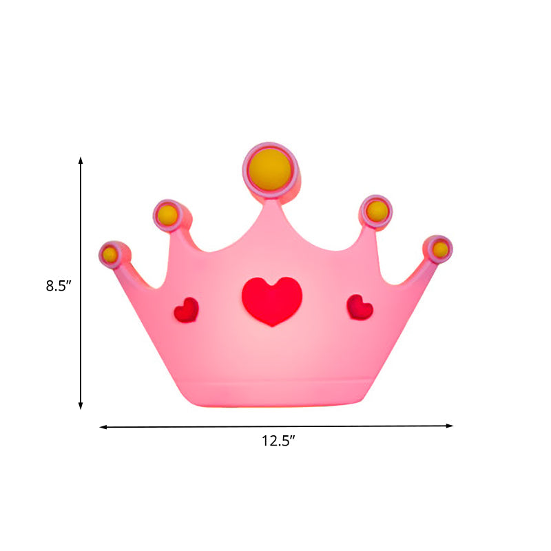 Pink Finish Crown Shape Wall Light Sconce Cartoon LED Plastic Wall Mount Lamp Fixture Clearhalo 'Wall Lamps & Sconces' 'Wall Lights' Lighting' 702272