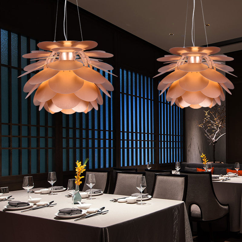 Pinecone Metal Hanging Pendant Contemporary 1 Light Copper Finish Ceiling Suspension Lamp for Restaurant Clearhalo 'Ceiling Lights' 'Modern Pendants' 'Modern' 'Pendant Lights' 'Pendants' Lighting' 702549