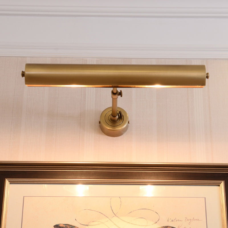 Tubular Bathroom Vanity Wall Mount Light Metallic 2 Lights Minimalist Sconce Lamp Fixture in Brass Brass Clearhalo 'Cast Iron' 'Glass' 'Industrial' 'Modern wall lights' 'Modern' 'Tiffany' 'Traditional wall lights' 'Vanity Lights' 'Wall Lights' Lighting' 702850