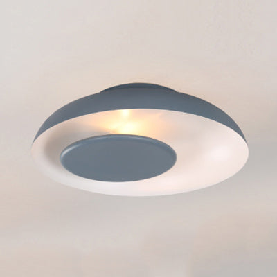 1 Light Barn Shaped Ceiling Light Macaron Kids Metallic Flush Mount Light for Child Bedroom Blue Clearhalo 'Ceiling Lights' 'Close To Ceiling Lights' 'Close to ceiling' 'Flush mount' Lighting' 70665