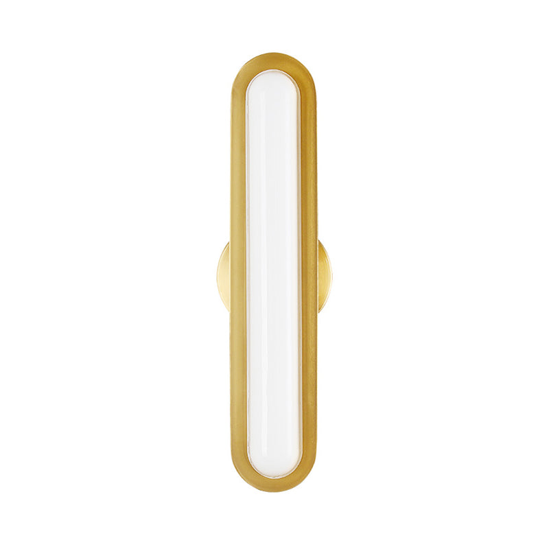 Oval Metal Wall Light Fixture Modern LED Gold Sconce Wall Lighting with Acrylic Shade for Bedroom Clearhalo 'Cast Iron' 'Glass' 'Industrial' 'Modern wall lights' 'Modern' 'Tiffany' 'Traditional wall lights' 'Wall Lamps & Sconces' 'Wall Lights' Lighting' 730687