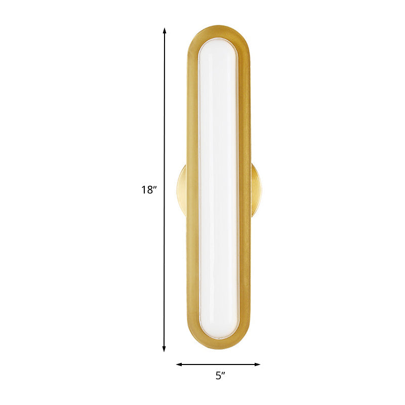 Oval Metal Wall Light Fixture Modern LED Gold Sconce Wall Lighting with Acrylic Shade for Bedroom Clearhalo 'Cast Iron' 'Glass' 'Industrial' 'Modern wall lights' 'Modern' 'Tiffany' 'Traditional wall lights' 'Wall Lamps & Sconces' 'Wall Lights' Lighting' 730688