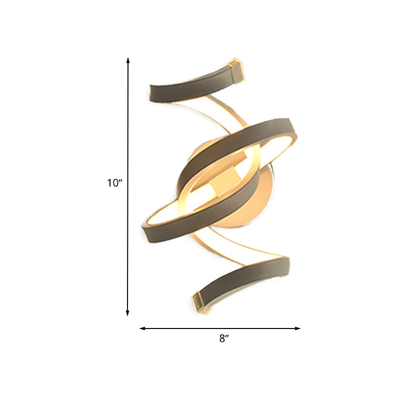 Ivory Ribbon Wall Light Sconce Minimalism LED Acrylic Wall Mounted Lighting for Bedroom Clearhalo 'Modern wall lights' 'Modern' 'Wall Lamps & Sconces' 'Wall Lights' Lighting' 730698